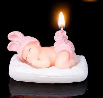 Kūdikių Miego Meno Formos Pyragas, Žvakė Vestuves Kūdikiu Švęsti Dekoro Žvakės Nėščioms Moterims Dovanos