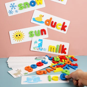 Kūdikių Montessori Mediniai Žaislai Raidžių Rašybą Žodis Dėlionės Žaidimas Dėlionė Abėcėlė Ankstyvasis ugdymas Švietimo Žaislai Ikimokyklinio amžiaus Berniukas Mergaitė