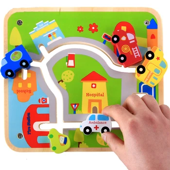 Kūdikių Montessori Medžiagų Švietimo Mediniai Žaislai Miesto Sekti Automobilio Ikimokyklinio Montesori Educativo Medienos Žaislas Bebe Ankstyvo Mokymosi