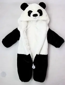 Kūdikių Panda Šiltos Žiemos Jumpsuits Bendras Romper Gyvūnų Gobtuvu Romper Vaikai, Berniukas Ir Mergaitė Laipiojimo Pižama Drabužių Komplektus