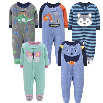 Kūdikių pižama su užtrauktuku žiemą šiltas kūdikių drabužiai vienaragis polar fleece jumpsuit berniukų drabužius, kūdikių jumpsuit naujagimių romper ropa bebe