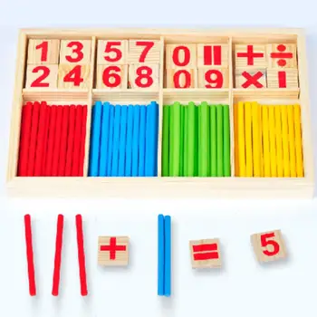 Kūdikių Skaičiavimo Lazdelės Žaislas Švietimo Medinių Blokų Pastatas Žvalgybos Blokai Montessori Matematinis Vaikų Dovanų WJ480