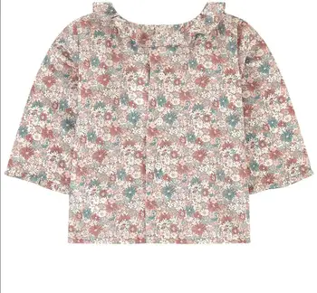 Kūdikių šukuotinės medvilnės gėlių raštas vintage stiliaus saldus bamblys kūdikių marškinėliai mergaitėms viršūnes dydis 90-150