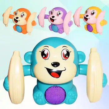 Kūdikių Žaislų Elektros Prakeiktas Beždžionė Šviesos Muzika Vaikų Gyvūnų Modelio Žaislas Balso Kontrolės Indukcijos Animacinių Filmų Geležinkelių Bananų