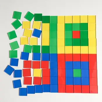 Kūdikių Žaislų Montessori Ugdymo Mokymosi Pagalbos Medžiagos, 1 Colių Skaidrus Kvadratinių Lapo Plytelės Spalvinga Mozaika 100vnt/Maišelis