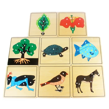 Kūdikių Žaislų Vaikams Montessori Gėlių/Augalų/AnimalsPuzzle Vaikams Medienos ikimokyklinio Ugdymo Ikimokyklinio Mokymo ir Mokymosi