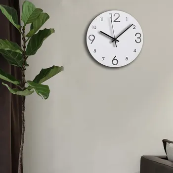 Kūrybinis Medinis Sieninis Laikrodis Baltos Europoje Dizaino MDF Medienos Žiūrėti Paprastų Šiuolaikinių Diskinių Laikrodžiai Namų Sienų Apdailai Kambarį