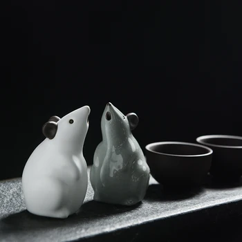 Kūrybinės Keramikos Mini Pelės, Žiurkės Gyvūnų figūrėlės Pelių Arbatos Pet Menas ir Amatai, Pasakos Sodo Miniatiūros Namų Puošybai Accessories