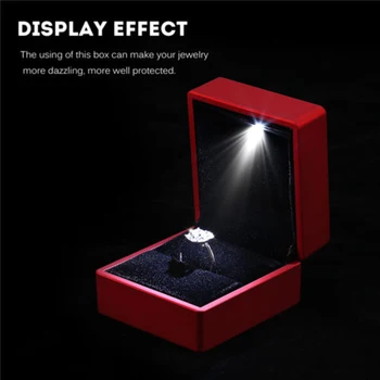 Kūrybos Elegantiškas LED Apšviestas Žiedas Laikymo Dėžutė Papuošalų Ekranas Vitrina Dovanų Pakavimo Atveju Vestuvių Žiedas, Pakabukas Užsakymą Papuošalų Dėžutė