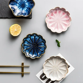 Kūrybos Japonų Keramikos Padažu Patiekalas Gėlių Plokštė Prieskonių, Sojos Padažas, Actas, Kečupas Plokščių Apdaila, Namų Apyvokos Indai
