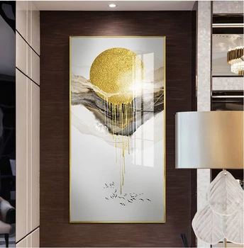 Kūrybos Kinų stiliaus kraštovaizdžio aukso medžio saulė Šiuolaikinės dekoratyvinės Nuotrauką Drobė Sienos Meno Plakatas kambarys, Veranda, biuro dekoras