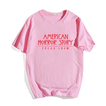 Kūrybos Teroro Spausdinti Vyrai Moterys Amerikos Siaubo Istorija Marškinėliai Atsitiktinis Berniukams, Mergaitėms trumpomis Rankovėmis Tees Viršūnes Paauglių Pora, T-shirt