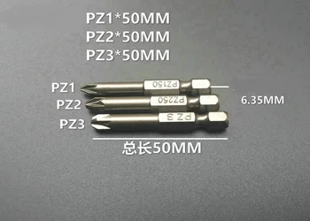 L100mm 5vnt Pozidriv Atsuktuvas Bit PZ1 PZ2 PZ3 Magnetinis Atsuktuvas S2 Plienas