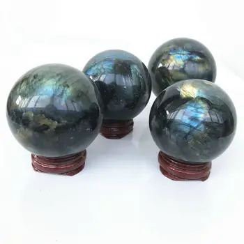 Labradoras natūralaus krištolo rutulys cuarzo cristal piedras naturales y minerales brangakmenio pedras para artesanato reiki apdaila