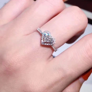 Lady Klasikinio kietojo 925 Sterlingas Sidabro žiedas Imituoti Deimantų Širdies Žiedai, Vestuvių Prekės Papuošalai Moterims dydis 4,5,6,7,8,9,10