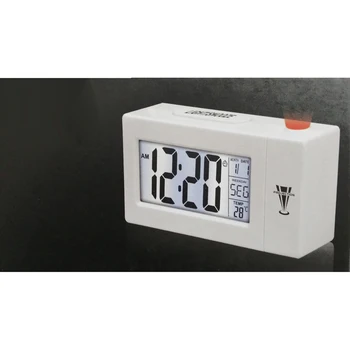 Laikrodis garso Valdymo PROJEKTORIUS ŽADINTUVAS TERMOMETRO signalizacijos LCD ekranas