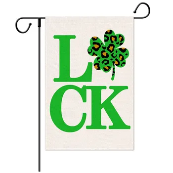 Laimingas St. Patrick ' s Day Sodo Vėliavos Dekoratyvinis Dobilai Keturių lapų Dobilų Žaliosios 30*45CM Dekoro Namo Kieme Reklama(be Stiebo)