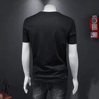 Laisvalaikio T-shirt Streetwear 2021 Prabanga Paisley Marškinėliai Vyrams trumpomis Rankovėmis Camisetas Hombre Klubo Marškinėliai Vyrams Juodojo Aukso Vasaros Spausdinti