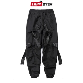 LAPPSTER 2020 Streetwear Hip-Hop Juostelės Poilsiu Kelnės Cargo Kelnės Vyrams Japonų Stiliaus Juoda Atsitiktinis Track Kelnės Mados Drabužiai.