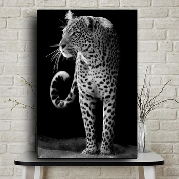 Laukinių Gyvūnų Liūtas, Leopardas Juoda Balta Drobė, Tapyba, Plakatų ir grafikos Šiaurės Zebra Sienos paveiksl Cuadros Kambarį Dekoro