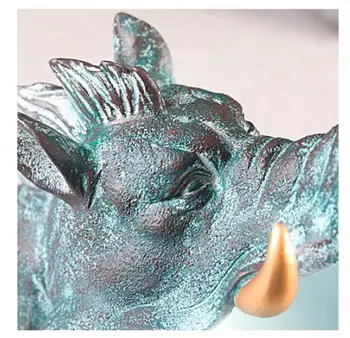 Laukinės kiaulės Figūrėlės didelė burna šernas talpinimo namų dekoravimo, dekoratyvinių dervos meno skulptūra figūrėlės namų dekoro, dekoratyvinis dovanų