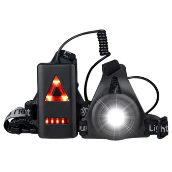 Lauko Sporto LED Naktį Veikia Šviesos USB Įkrovimo Krūtinės Lempos Saugos Bėgiojimas Įspėjamoji Lemputė Dviračių Fakelas