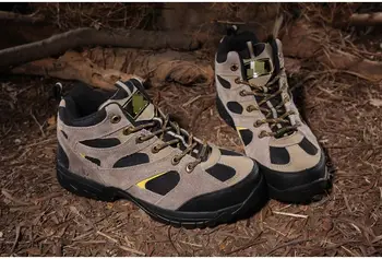 Lauko vaikščiojimo batai mens natūralios odos Anti-susidūrimo plieno toe galvos trekas batai Antistatikas medžioklė darbo batai vyrams 등산화