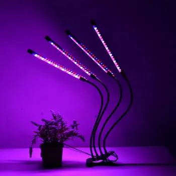 LED Augalų Augimą, Šviesa Keturių Galvų Įrašą Fito Lempos 5V 36W USB Tamsos Laikas Augalų Auga Lempos Kambarinių Augalų Sodinukai