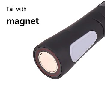LED Darbo Žibintas,COB Įkrovimo Darbas Žibintai su Magnetinis pagrindas 360 Pasukti ir 3 Rūšių Ryškus Žibintuvėlis Šviesos Kontrolės