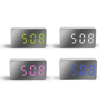 LED Daugiafunkcinis Veidrodis, Laikrodis Skaitmeninis Signalo Atidėjimo Laiko Rodymas Naktį LCD Šviesos Stalas Desktop USB 5v/Ne Baterija Namų Dekoro