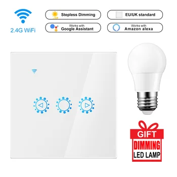 Led Dimmer, 220V/110V Ewelink App Wifi stiprumą Smart Touch šviesos jungiklio Lemputė šviesos Reguliatorius darbui Su 