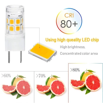 LED G8 Lemputės, G8 GY8.6 Bi-pin Bazinė LED, Nėra Pritemdomi T4 G8 Bazės Bi-pin Ksenoniniai JCD Tipas LED 120V (5-Pak) (G8 3W)