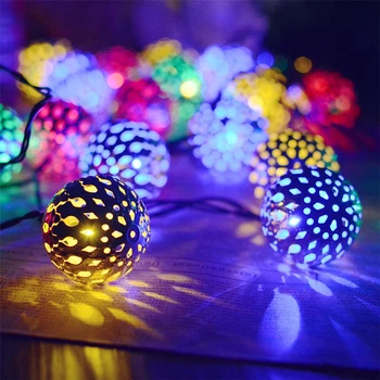 Led girliandą tuščiaviduriai-iš Maroko kamuolys šviesos eilutę baterija USB power pasakų žibintai vestuves Kalėdinė dekoracija lempos
