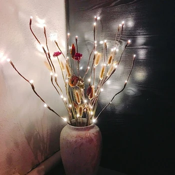 LED Gluosnio Šakos Lempos Gėlių Šviesos 20 Lemputes Aukščio Vaza Užpildas Gluosnio Šakelė Namuose Kalėdų Vestuves Dekoratyvinis Apšvietimas, Lempos