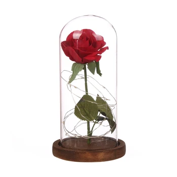 LED Grožio Rožių ir Žvėris Baterija Raudona Gėlė, Styginių Šviesos Stalo Lempos Romantiška Valentino Dienos, Gimtadienio dieną, Motinos Dieną 2020 m.
