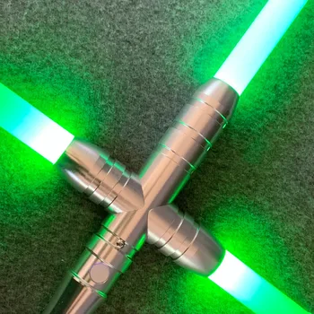 LED Jedi Knight Kryžiaus Lightsaber USB Įkrovimo Jėga Miega Dvikova Garso Efektą, Šviesos Saber Šviečiantys Žaislai, Dovanos Vaikams