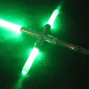 LED Jedi Knight Kryžiaus Lightsaber USB Įkrovimo Jėga Miega Dvikova Garso Efektą, Šviesos Saber Šviečiantys Žaislai, Dovanos Vaikams