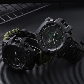 LED Karinės Žiūrėti su kompaso 30M Vyrų Vandeniui Sporto Laikrodžiai Vyrų Mados Elektroninis Laikrodis Skaitmeninis Displėjus, Laikrodžius