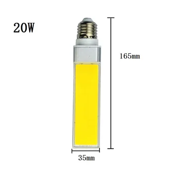 LED Lemputės 10W 15W 20W E27 G24 Kukurūzų Lempos COB SMD Balta Šiltai Balta Dėmesio 180 Laipsnių AC110V 220V Horizontalus Plug Šviesos Lampada