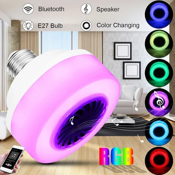LED Muzika Lemputė Belaidžio Namų Garsiakalbis Garsiakalbis E27 RGB Telefono Muzikos Valdymo Žaisti Lempos Belaidžio 