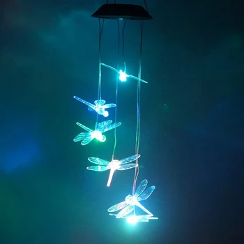 LED Saulės Angel Doll Vėjo Varpelių Kiemas, Sodas, Namų Kambario Apdaila Sienos Kabo Varpai Apšvietimo Dream Catcher Vėjo Varpeliais