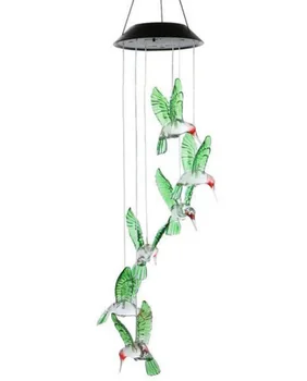 LED Saulės Žibintai Spalva Keičiasi Saulės energija Varomas Hummingbird Vėjo Varpelių Šviesos Vilos Kieme Sodo Puošmena Kraštovaizdžio Apšvietimas