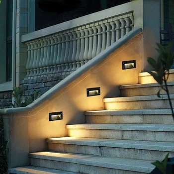 Led sienos lempa 3W 6W LED Laiptų Šviesos Žingsnis Šviesos Embedded palaidotas lempos patalpų lauko Vandeniui Laiptai žibintai Balta juoda juoda