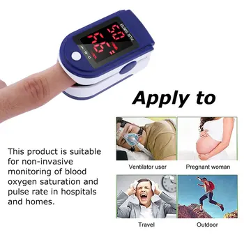 LED Skaitmeninio Ekrano Piršto Oximeter Pabrėžti, Ekranas Oximeter Kraujo Deguonies Miega Stebėti Detektorius Sveikatos Priemonė
