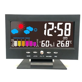 LED Temperatūros, Drėgmės Matuoklis, Laikrodis Skaitmeninis Displėjus, Orų Prognozė, Kalendorius, Signalizacijos P7Ding