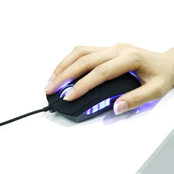 LED USB Laidinio Žaidimų Pelės 6 Mygtukai, Reguliuojamas 2400 DPI Optinė Kompiuterio Pelės Žaidimas Nešiojamas @M23