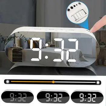 LED Veidrodis, Žadintuvas, Skaitmeninis Atidėti Stalo Laikrodis Pabusti Šviesos Elektroninių Didelių Laiko Temperatūros daviklis Namų Puošybai Laikrodis