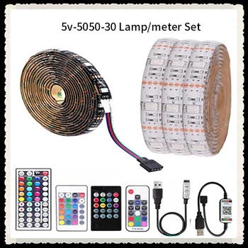 LED Šviesos RGB5050 Lanksčios Juostelės Žibintai, šviesos srautą galima reguliuoti USB Vandeniui IP20 Šviesos Ruože IP65 5V LED Juostelės Balta/Šiltai