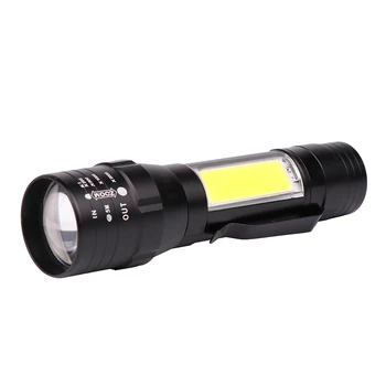 LED Žibintuvėlis CREE XML T6 COB Zoomable Žibintuvėlis Įkraunamas Žibintas įmontuota Baterija, Kempingas Šviesos Aliuminio 10W Aukštos Kokybės