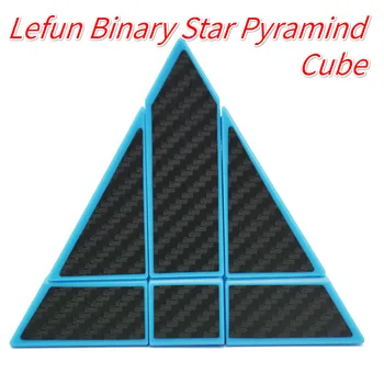 Lefun Binary Star Piramidės Kubo Blue Bazės su Juodu Lipduku Kubas, Trikampis Magija Galvosūkį Greitis Kubo Švietimo Žaislai Dvasios Guimo